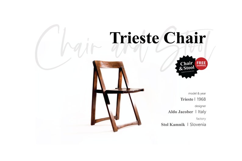 Trieste Chair / restored / 1968 / designer Aldo Jacober / Stol Kamnik / Slovenia / Yugoslavia / retro folding chair / brown chair zdjęcie 9