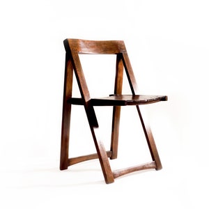 Trieste Chair / restored / 1968 / designer Aldo Jacober / Stol Kamnik / Slovenia / Yugoslavia / retro folding chair / brown chair zdjęcie 4