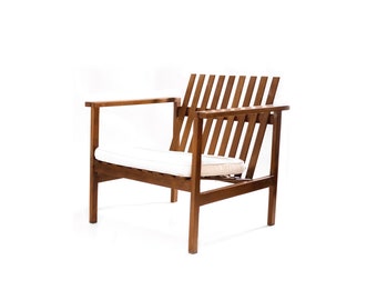 1 of 4 Bled Armchair / restored / 1963 / designer Niko Kralj / Stol Kamnik / Slovenia /  Yugoslavia / brown wooden retro chair / vintage