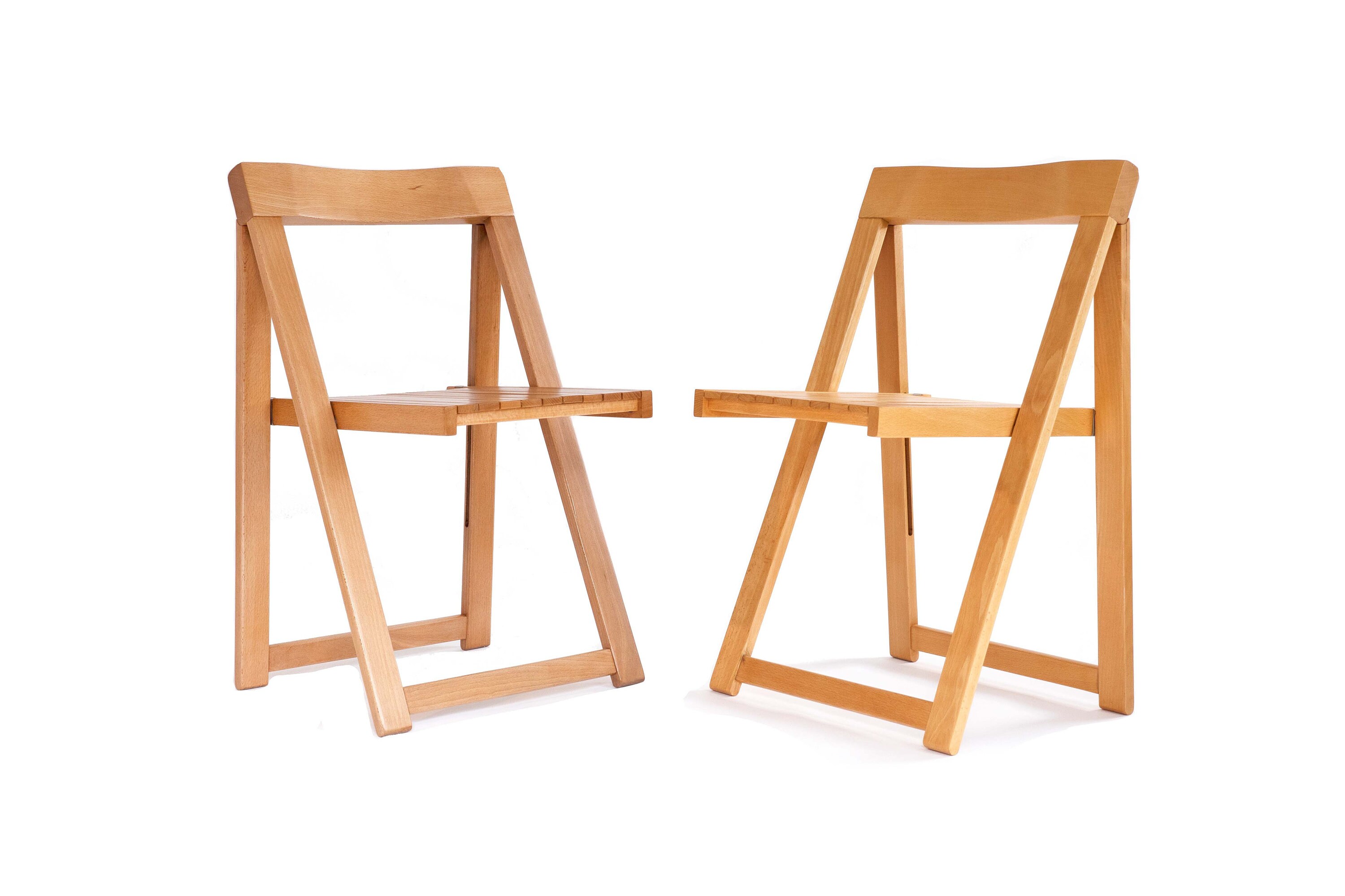 1 of 2 Restored Trieste Folding Chair by Aldo Jacober, Mid-century