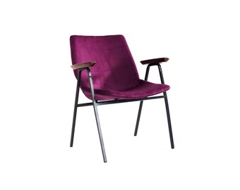 Vintage Niko Kralj Shell Armchair, Purple Textile, Yugoslavia