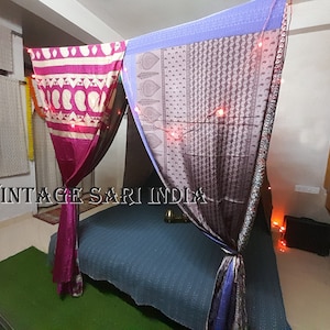 Sari-Baldachin,Boho Sari-Baldachin,indischer Sari-Betthimmel,Boho-Baldachin,Vintage Sari-Baldachin,traditionelle Sari-Baldachin,Sari-Baldachin,Unikat