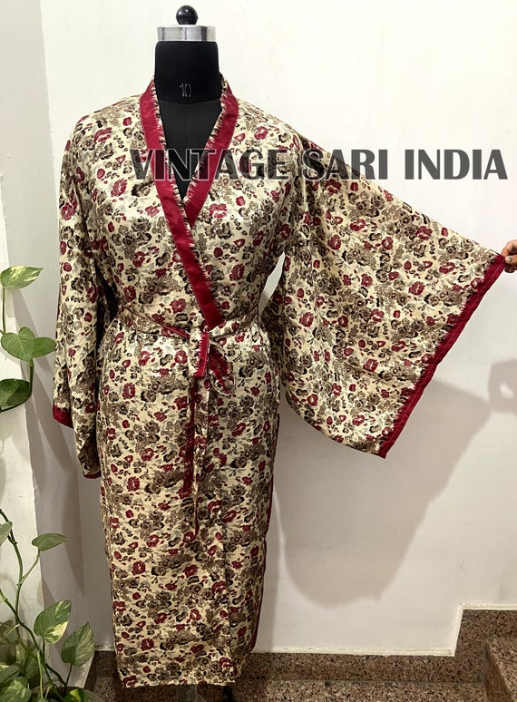 Indian Vintage Silk Sari robe/ Women's Clothing/ S