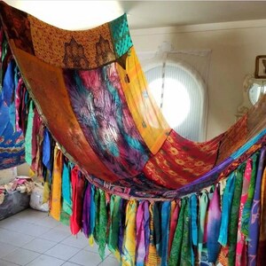 Boho tent teepee for garden wedding multi color handmade patchwork backdrop Made To Order hippiewild glamping decor bohemian vtg rare fabric image 2