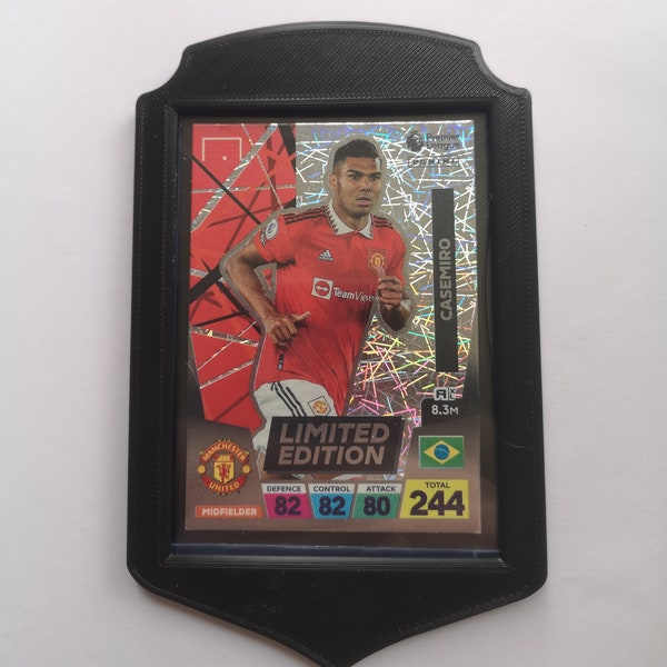 Football Card Frame FUT Style. Fits Panini Topps cards. Match Attax  XL Adrenalyn also fits larger sized Stickers! Wall mountable with tape.