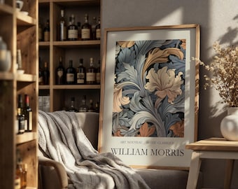 William Morris Print Art Nouveau Poster Classic Motif Vintage Floral Wall Decor Botanical Wall Art Cottagecore Victorian Botanical Poster