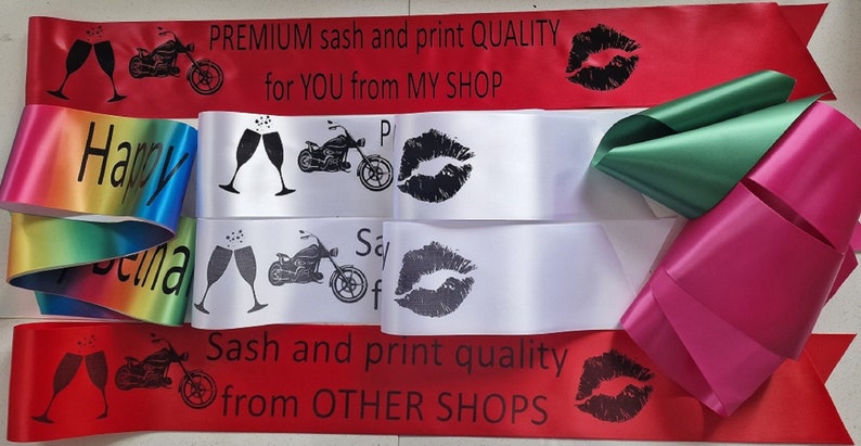 Personalised Birthday Sash / Hen Party Sashes any text any age birthday gift image 3