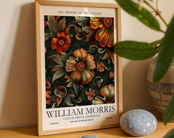 Burnt Orange Garden – William Morris Cotton Exhibition Floral Print