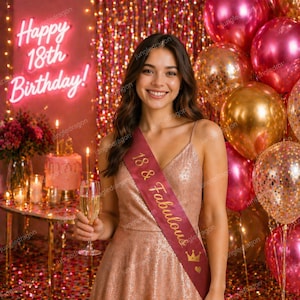 Custom Celebration Sash with Personalised Text and Optional Design Details