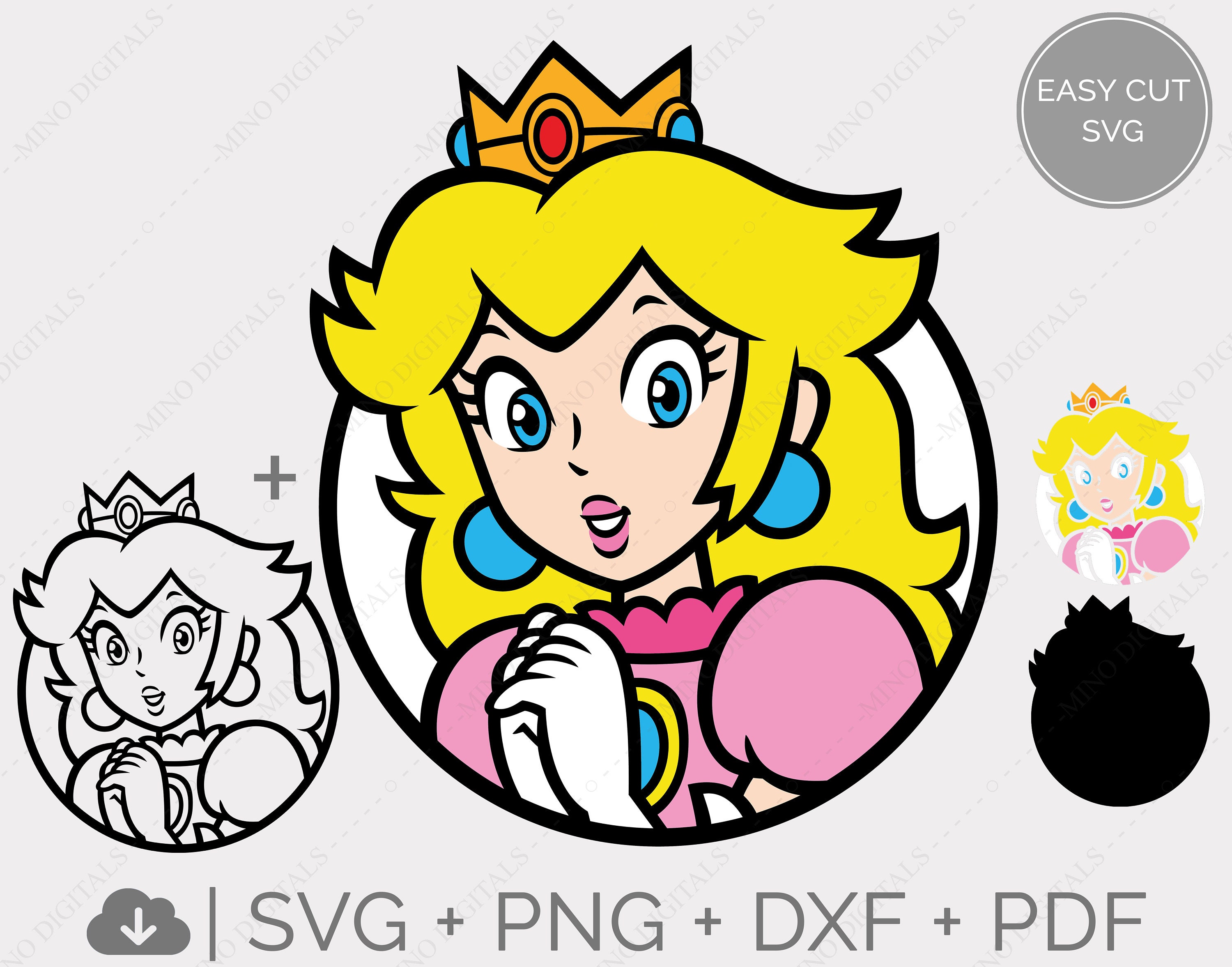 Coloriage Princesse Peach Et Mario Mario and princess peach svg - Etsy Canada