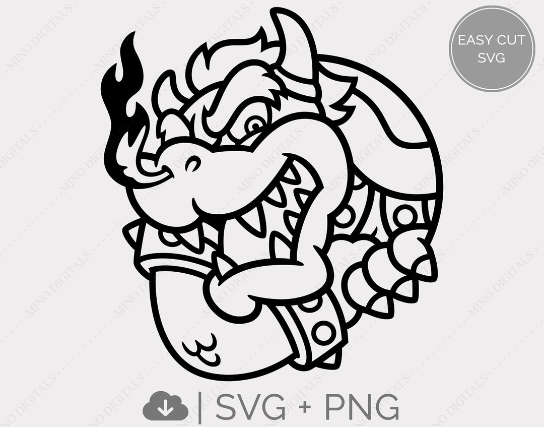 Bowser SVG PNG Vector Download Files Mario Game - Etsy