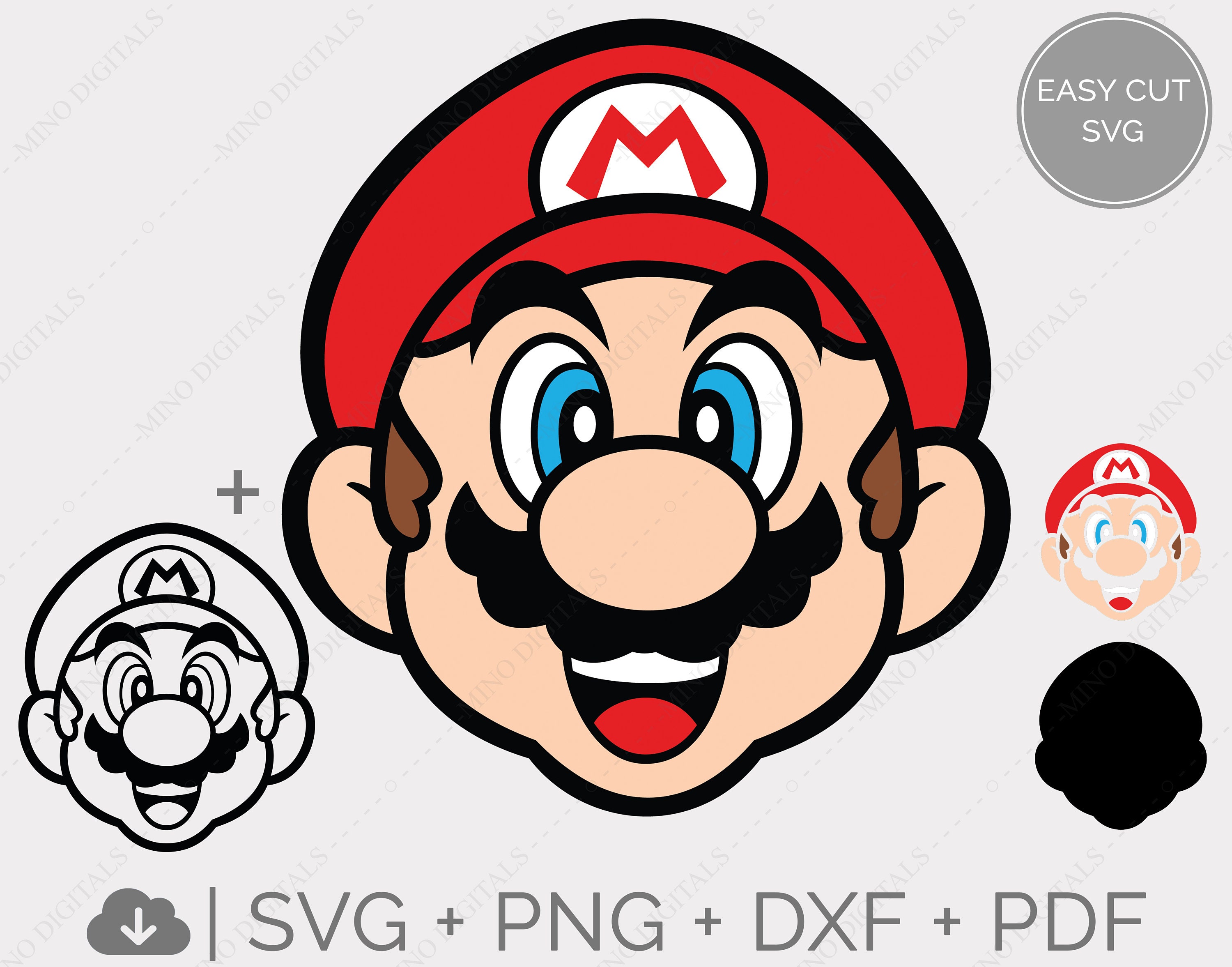 Mario Face SVG PNG DXF Pdf Vector Download Files Odyssey Etsy Australia