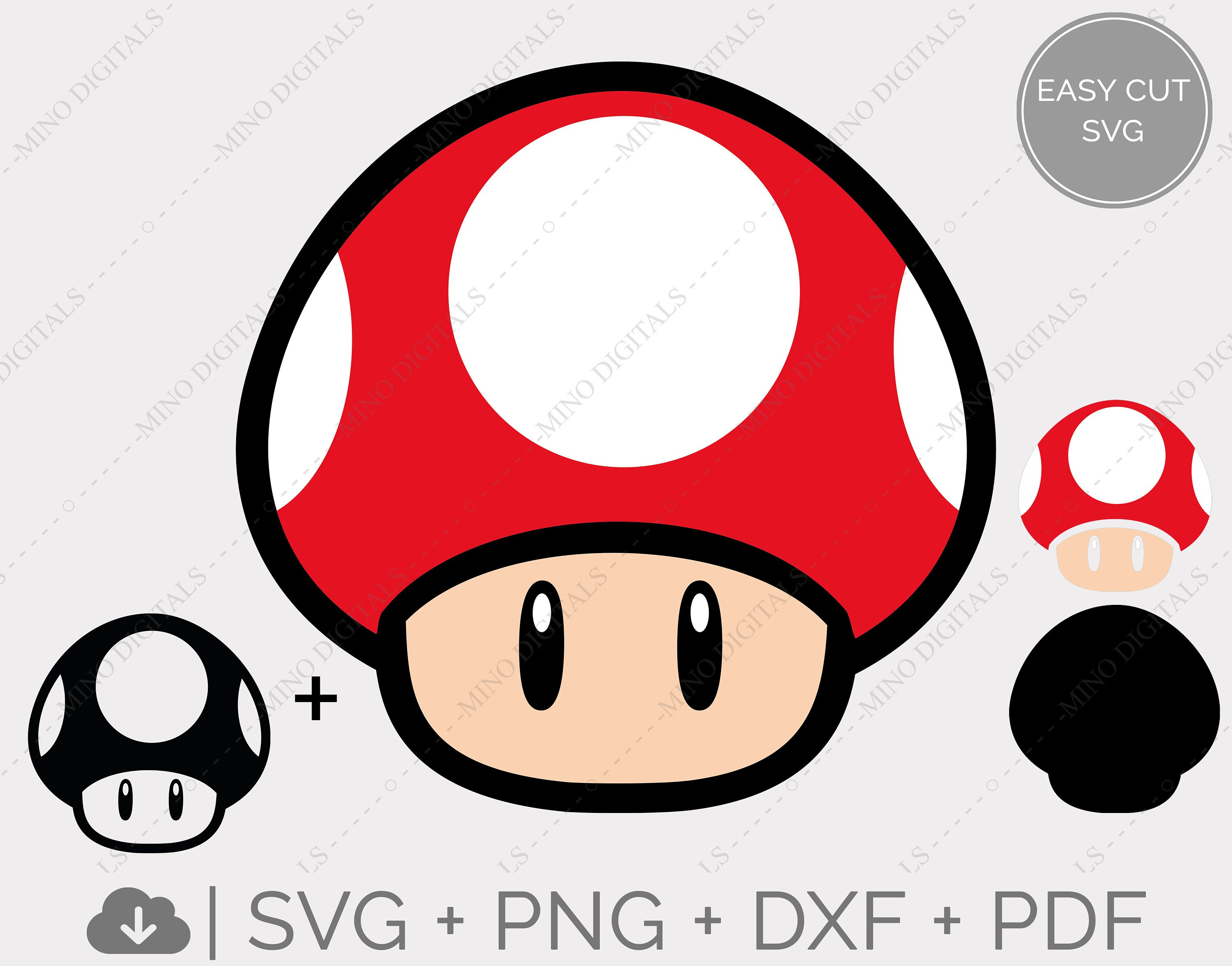 Mario Mushroom SVG PNG DXF Pdf Vector Download Files Layered - Etsy