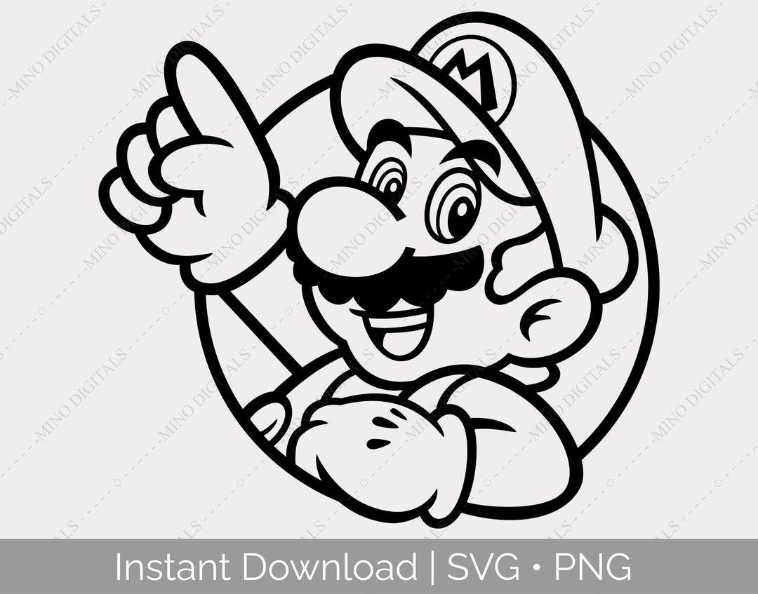 Mario Laser and Cutter Files Super Mario Game Svg Png Etsy