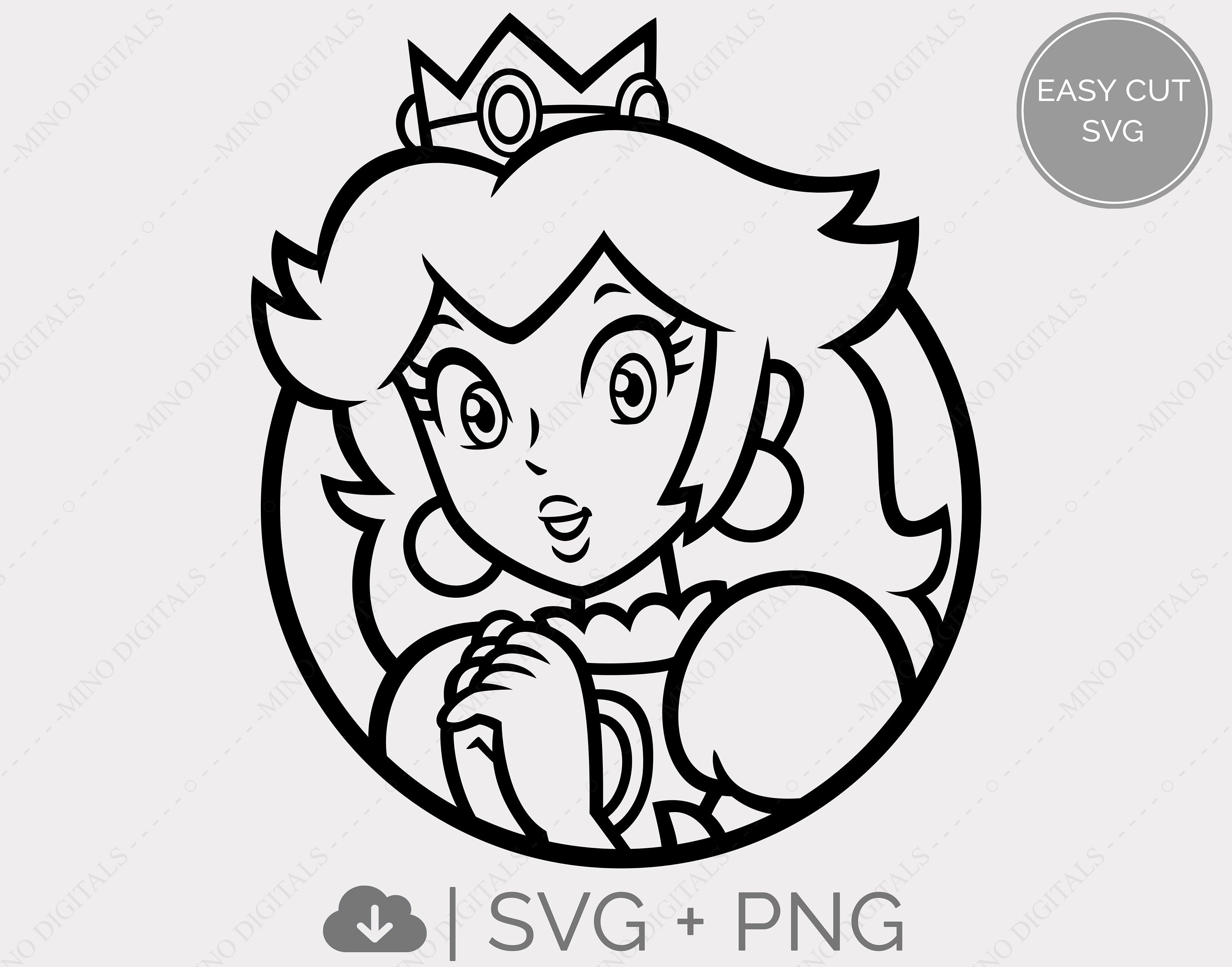 Princess Peach SVG PNG Vector Download Files Mario Game - Etsy Norway