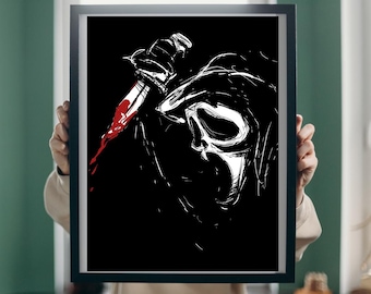 Screme Halloween Horror Farbe Kunst Süßes oder Saures Wallpaper & Digital Download