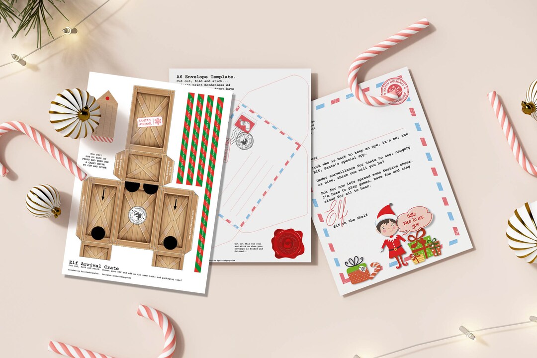Christmas Elf Arrival Kit Elf Props Instant Download - Etsy