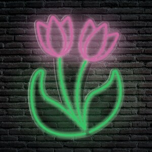 NEON LED decorazione da parete negozio di fiori 42x55 plexiglass