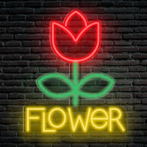 NEON LED decorazione da parete negozio di fiori 50x60 plexiglass
