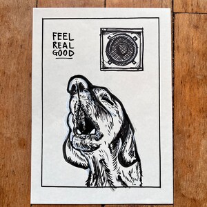 Feel Real Good - Dog Artwork, Dog Art, Dog Illustration, Dog Painting