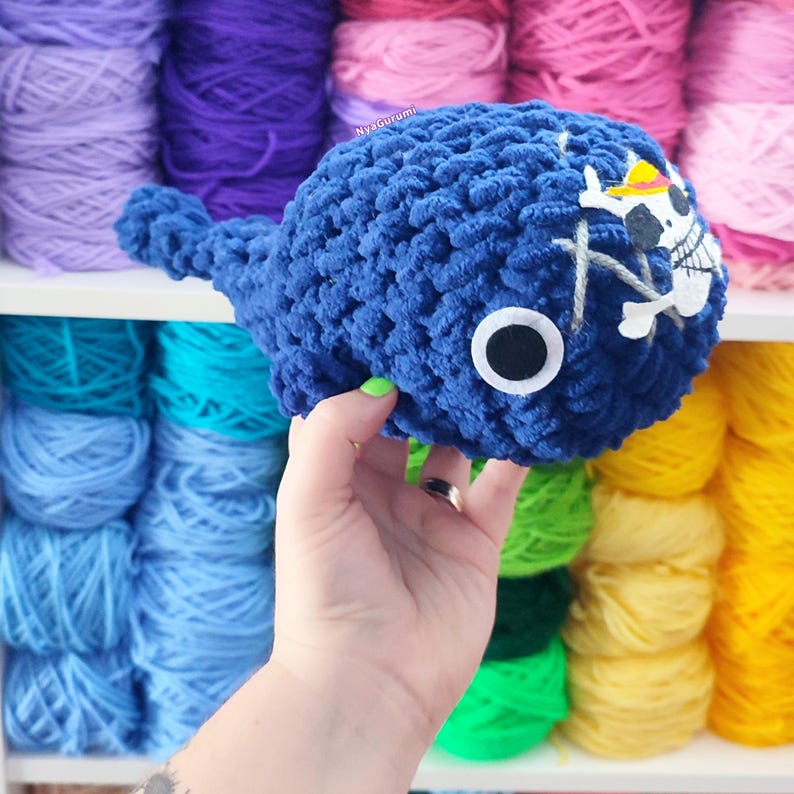 Blue Whale Handmade Amigurumi: Soft Collectible Sea Creature Plush Toy for Anime Fans image 12