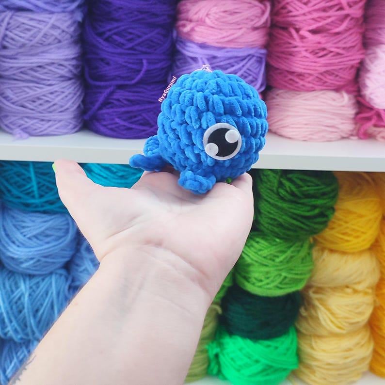 Blue Whale Handmade Amigurumi: Soft Collectible Sea Creature Plush Toy for Anime Fans image 9