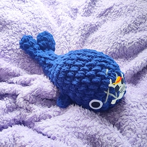 Blue Whale Handmade Amigurumi: Soft Collectible Sea Creature Plush Toy for Anime Fans image 3