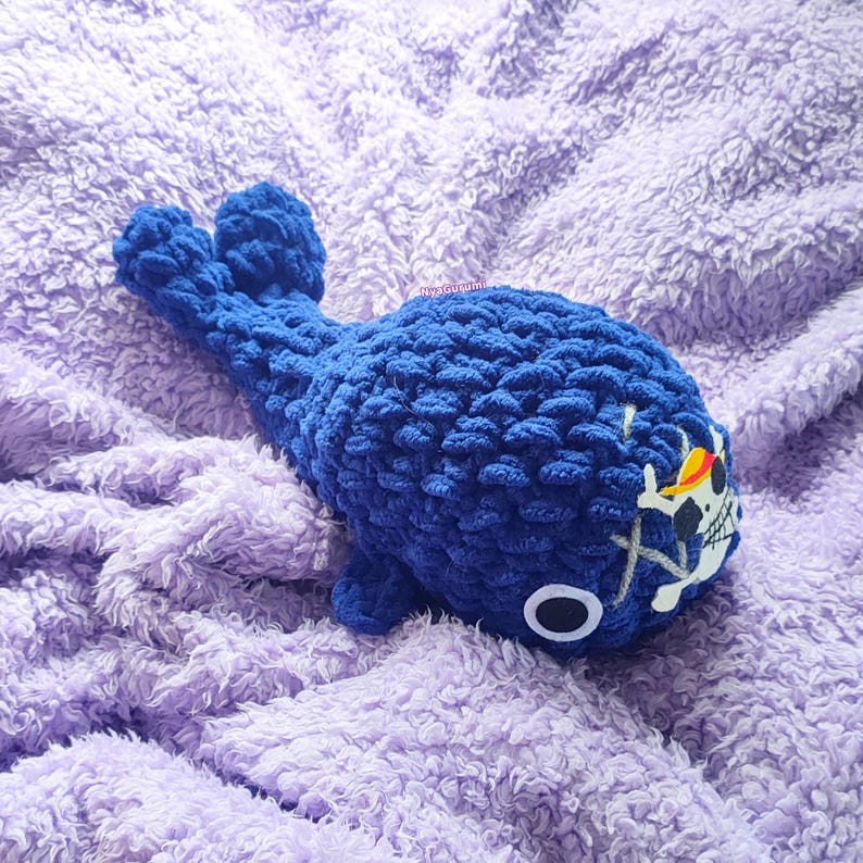 Blue Whale Handmade Amigurumi: Soft Collectible Sea Creature Plush Toy for Anime Fans image 3