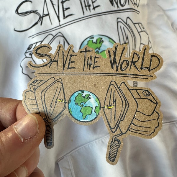 Sicker Save The World 100% recycled paper
