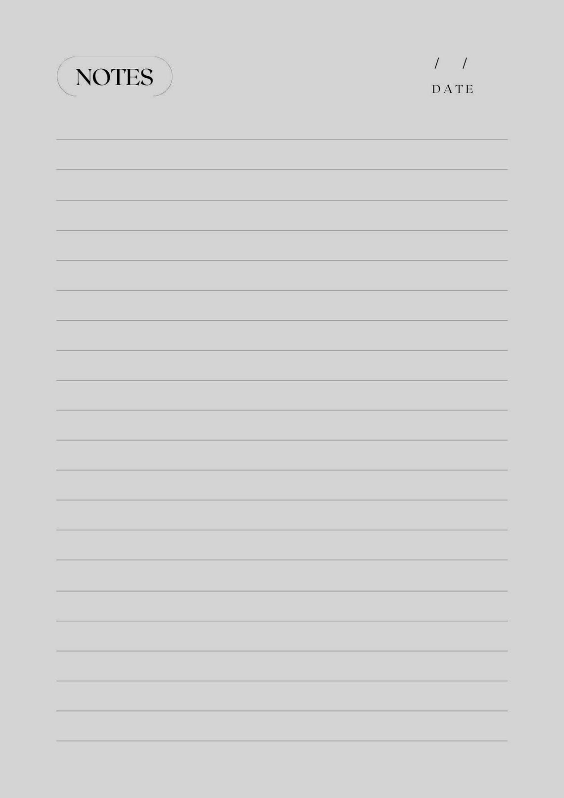 Notes Pages Printable, Blank Notes, Note Taking, Writing Paper, A4 ...