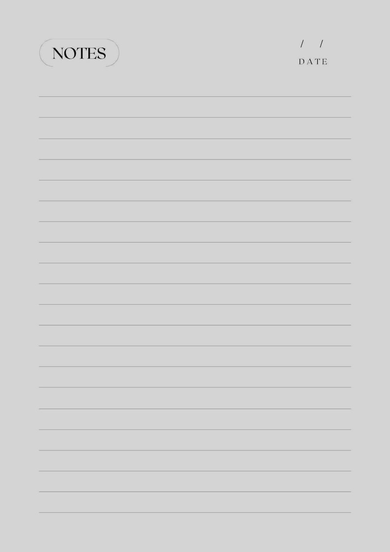 Empty Notes To Write In Notes Pages Printable, Blank Notes, Note Taking, Writing Paper, A4 ...