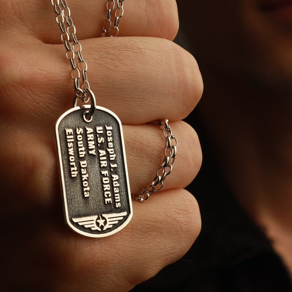 Silver Military Metal Dog Tag Necklace | Party City