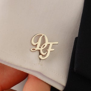 Personalized Letter Cufflinks - Customised Silver Cufflinks - Initial Cufflinks - Name Cufflinks - Groom Wedding Cufflinks - Groomsmen gift