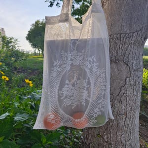white transparent flower lace tote bag shoulder bag thin summer bag