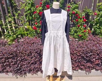 Dienstmädchen-Kostüm Set – Weiße Schürze Mit Kopfschmuck, Vintage-Look Für Cosplay, Halloween & Mottopartys, Aus Polyester