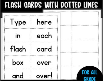 Printable Flashcard Template - Etsy