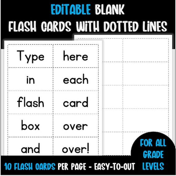 Editable Flash Card Template