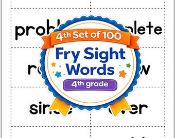 Vierter Satz von 100 Fry sichtig Wörter zum Herunterladen | Anblick Wort zum Ausdrucken | Vierte Klasse | Sichtwort-Übungen | Karteikarten