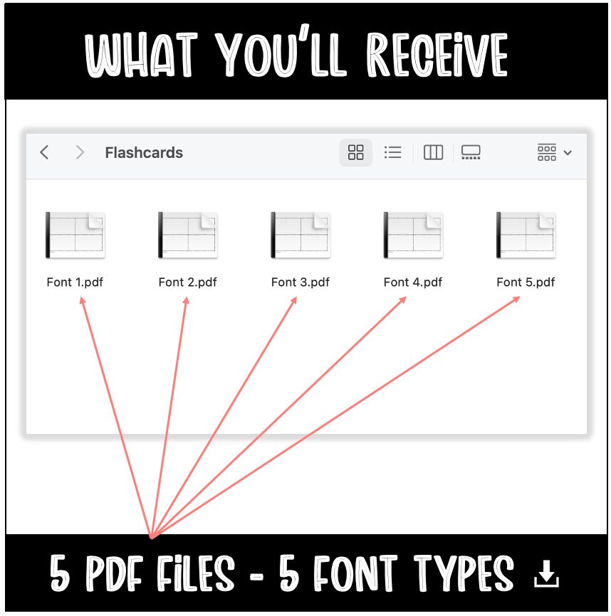 Editable 3x5 Flash Cards With 5 Different Fonts Flashcards Template