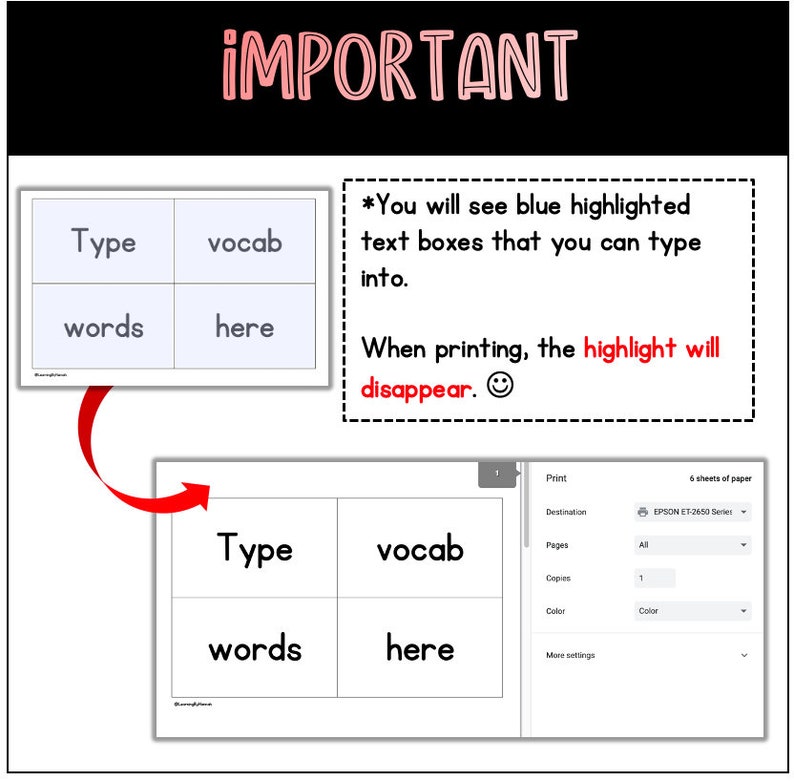 Editable 3x5 Flash Cards With Solid Lines 4 per Page Etsy