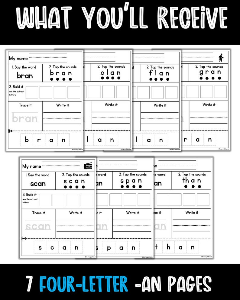 CVC -an Word Family Worksheets | CVC Words | Kindergarten Reading ...