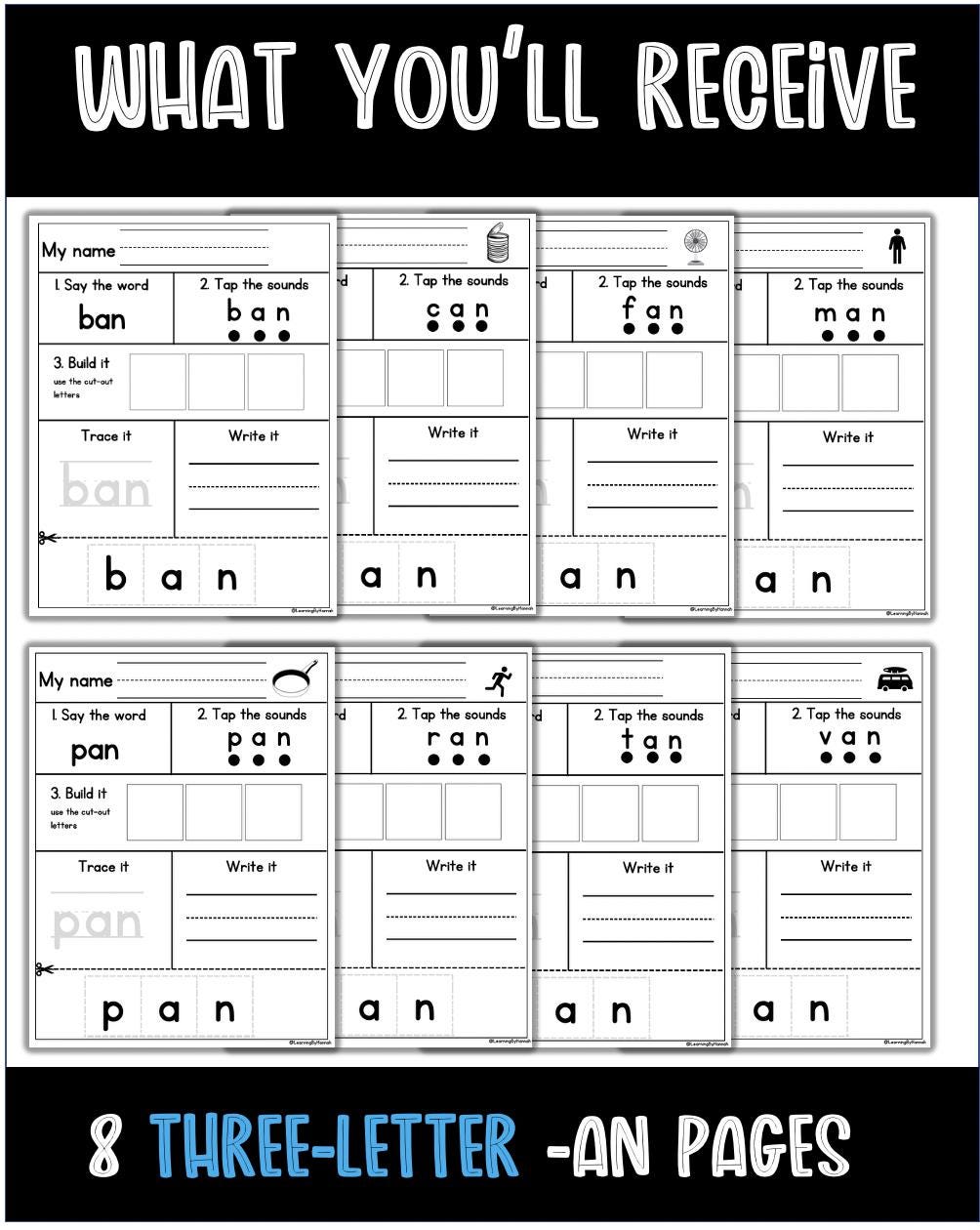 Buy CVC -an Word Family Worksheets | CVC Words | Kindergarten Reading ...