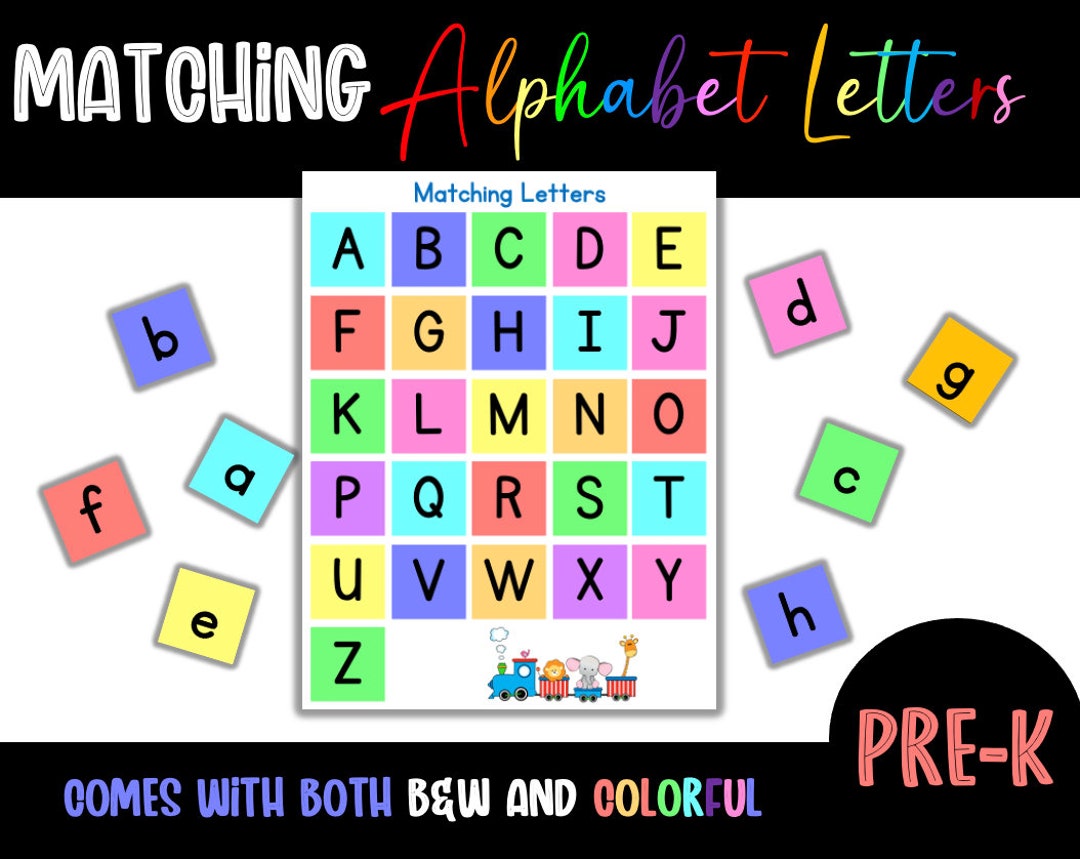Matching Letters Downloadable | Alphabet Letter Game Printable | ABC Letters | Preschool ...