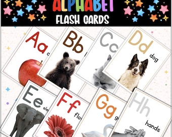 Alphabet Flash Cards Downloadable | Letter Flashcards | Alphabet Printable | Preschool | Kindergarten | Digital Download
