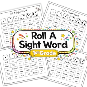 Roll A Sight Word Game for Kindergarten & 1st Grade | Printable Reading Game | Phonics + Sight Word Practice with the First 100 Fry Words