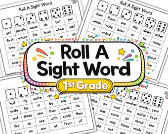 Juego de palabras visuales para jardín de infantes y primer grado / Juego de lectura imprimible / Fonética + Práctica de palabras visuales con las primeras 100 palabras de Fry