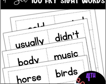 Third Set of 100 Fry Sight Words Downloadable | Sight Word Printable ...