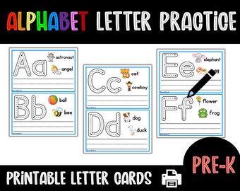 Alphabet Tracing Cards Downloadable | Letter Practice | ABC Printable | Alphabet Printable | Preschool | Kindergarten