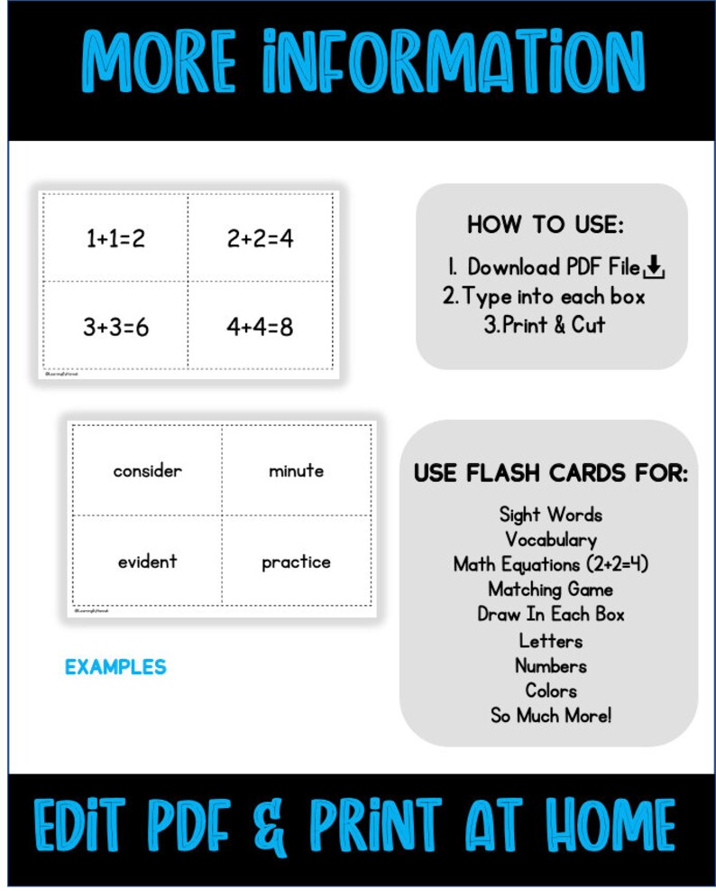 Editable 3x5 Flash Cards With 5 Different Fonts Flashcards Template