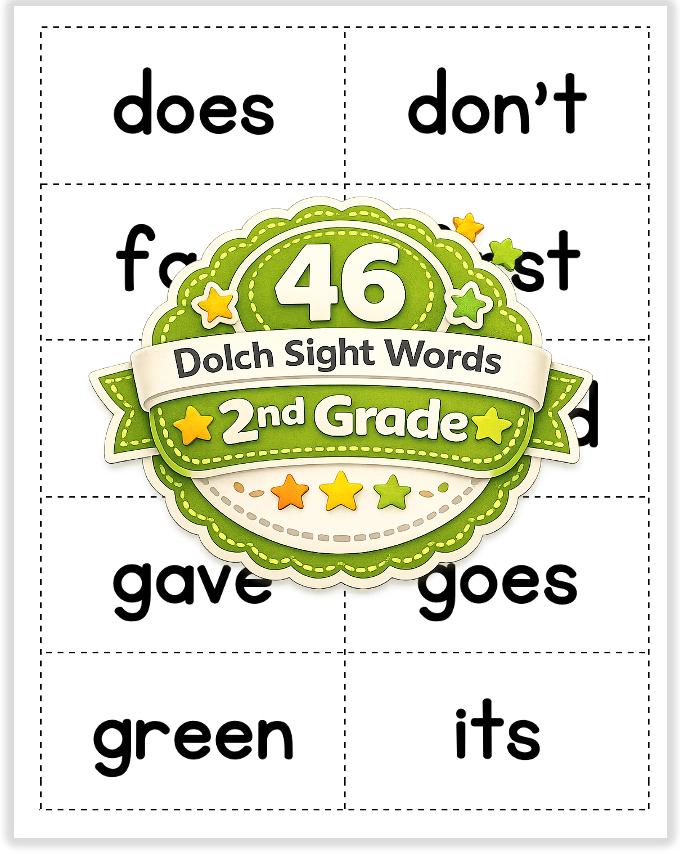 Second Grade Dolch Sight Words Downloadable | Second Grade Flash Cards ...
